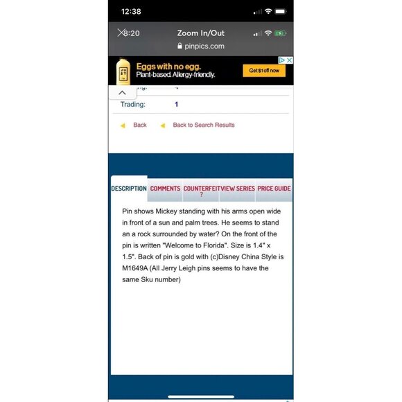 '12 Jerry Leigh Florida Mickey Mouse pin - Picture 6 of 6